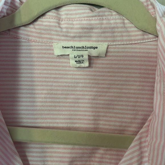 Beach Lunch Lounge Pine striped long sleeve blouse. Very nice - Picture 2 of 3